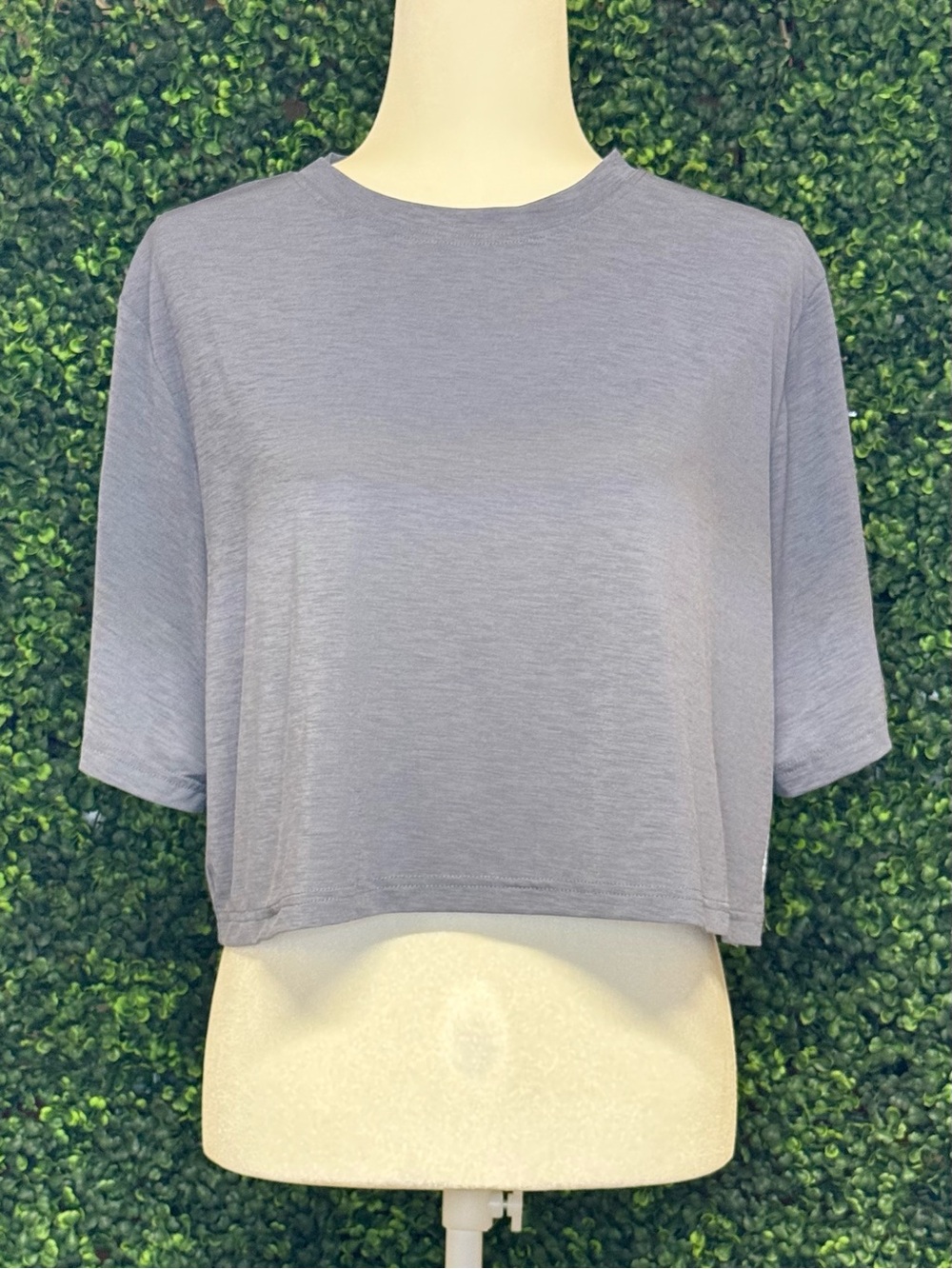 Free People Movement Gray Cropped Boxy Tee Size Small